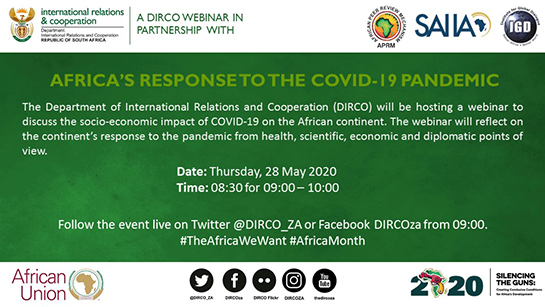 DIRCO Webinar on Africa's response to the COVID-19 Pandemic