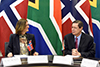 Deputy Minister Luwellyn Landers with the Secretary-General of Norway, Marienne Hagen, during a High Level Consultation Meeting, Pretoria, South Africa, 23 March 2018.