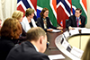 Deputy Minister Luwellyn Landers with the Secretary-General of Norway, Marienne Hagen, during a High Level Consultation Meeting, Pretoria, South Africa, 23 March 2018.