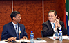 Deputy Minister Luwellyn Landers hosts the Secretary of State and Executive Head of the Ministry of Foreign Affairs of the Republic of Seychelles, Ambassador Barry Faure, for the Second Session of the Joint Commission of Cooperation (JCC) between South Africa and Seychelles, Pretoria, South Africa, 9 March 2018.