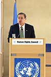 Deputy Minister Luwellyn Landers addresses the High-Level Segment of the United Nations (UN) Human Rights Council (HRC), Geneva, Switzerland, 27 February 2018.