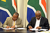 Director-General, Mr Kgabo Mahoai, signs the DIRCO – Independent Electoral Commission (IEC) Cooperation Agreement with the Chief Electoral Officer of the IEC (Electoral Commission South Africa), Mr Sy Mamabolo, in preparation for the 2019 Elections at Missions abroad, Pretoria, South Africa, 16 November 2018.