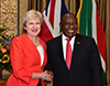 President Cyril Ramaphosa meets with Prime Minister Theresa May of the United Kingdom of Great Britain and Northern Ireland, Cape Town, South Africa, 28 August 2018.
