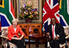 President Cyril Ramaphosa meets with Prime Minister Theresa May of the United Kingdom of Great Britain and Northern Ireland, Cape Town, South Africa, 28 August 2018.
