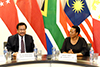 Deputy Minister Reginah Mhaule receives a courtesy call by the Heads of Mission of the South East Asian nations, Pretoria Committee (APC), led by Mr Mohamad Nizan Mohamad; and presentation of a cash donation in conjunction with the Centenary of Nelson Mandela, OR Tambo Building, Pretoria, South Africa, 9 November 2018.