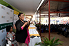 Deputy Minister Reginah Mhaule at the handover of Assembly Shelters at KaMajika Primary School and Inkambeni Primary School, Mbombela, South Africa,, 9 September 2018.
