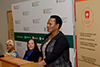 Deputy Minister Regina Mhaule delivers a public lecture at the Sol Plaatje University, Kimberley, Northern Cape, South Africa, 19 September 2018.