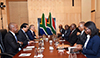 Bilateral Meeting between President Cyril Ramaphosa and the President of the New Development Bank, Mr K V Kamath, on the sidelines of the 10th BRICS Summit, Sandton International Convention Centre, Sandton, Johannesburg, South Africa, 26 July 2018.