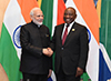 Bilateral Meeting between President Cyril Ramaphosa and Prime Minister Narendra Modi of the Republic of India, during the 10th BRICS Business Forum, Sandton International Convention Centre, Sandton, Johannesburg, South Africa, 26 July 2018.