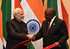 Bilateral Meeting between President Cyril Ramaphosa and Prime Minister Narendra Modi of the Republic of India, during the 10th BRICS Business Forum, Sandton International Convention Centre, Sandton, Johannesburg, South Africa, 26 July 2018.