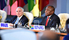 President Cyril Ramaphosa chairs the BRICS - Africa Outreach and BRICS Plus Interactive Dialogue at the 10th BRICS Summit 2018, Sandton Convention Centre, Sandton, Johannesburg, South Africa, 27 July 2018. 