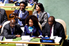 President Cyril Ramaphosa with Minister Lindiwe Sisulu and the Minister of Finance, Nhlanhla Nene, attend the 73rd Session of the United Nations General Assembly (UNGA73), New York, USA, 25 September 2018.