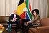 Minister Lindiwe Sisulu with the Deputy Prime Minister and Minister of Foreign Affairs of Belgium, Mr Didier Reynders, on a Working Visit to Pretoria, South Africa, 10 September 2018.