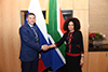 Minister Lindiwe Sisulu meets the Russian Minister of Natural Resources and Co-Chair of ITEC, Mr D Kolbylkin, Sandton Convention Centre, Sandton, Johannesburg, South Africa, 25 July 2018.