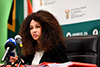 Minister Lindiwe Sisulu briefs the media on international developments, Pretoria, South Africa, 4 July 2018.