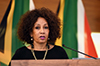 Minister Lindiwe Sisulu at the Memorial Service of Ambassador Sonwabo Edwin 'Eddie' Funde, OR Tambo Building, Pretoria, South Africa, 28 May 2018.