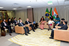 Minister Lindiwe Sisulu; the Minister of External Affairs, Sushma Swaraj, of India; and the Deputy Vice Minister of Foreign Affairs, Marcos Galvão of Brazil, at the IBSA Ministerial Meeting, OR Tambo Building, Pretoria, South Africa, 4 June 2018.