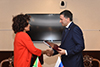 Minister Lindiwe Sisulu and the Minister of Natural Resources and Environment, Mr Dmitry Kobylkin, at the 15th Session of the Annual South Africa - Russia Intergovernmental Committee on Trade and Economic Cooperation (ITEC), Moscow, Russian Federation. 21 November 2018.