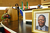 Minister Lindiwe Sisulu at the Memorial Service for late Ambassador George Nene, OR Tambo Building, Pretoria, South Africa, 12 April 2018.