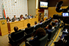 Minister Lindiwe Sisulu with Deputy Minister Luwellyn Landers and Deputy Minister Reginah Mhaule during the Pre-Budget Vote Speech Media Briefing, Imbizo Media Centre, Parliament, Cape Town, South Africa, 15 May 2018.