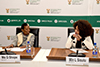 Minister Lindiwe Sisulu at the Fourth Annual Gertrude Shope Annual Dialogue Forum on Conflict Resolution and Peace-making hosted by the Department of International Relations and Cooperation (DIRCO). Ms Gertrude Shope is seated next to Minister Sisulu, Pretoria, South Africa, 1 August 2018.