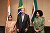 Minister Lindiwe Sisulu at the India, Brazil, South Africa (IBSA) Trilateral Ministerial Commission, with the Minister of Foreign Affairs of Brazil, Mr Aloysio Nunes Ferreira; and the Minister of External Affairs of India, Ms Sushma Swaraj, on the margins of the General Debate of the 73rd Session of United Nations General Assembly, at the Four Seasons Hotel, New York, USA, 27 September 2018.