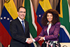 Minister Lindiwe Sisulu and the Minister of Foreign Affairs of Venezuela, Mr Jorge Arreaza, Pretoria, South Africa, 6 July 2018.