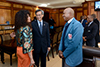 Minister Lindiwe Sisulu with Bishop Mosa Sono and Ambassador S T Lin of China, Soweto, South Africa, 17 June 2018.