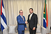 Deputy Minister Alvin Botes and First Deputy Minister, Medina González, of Cuba during the 15th Session of the Joint Consultative Mechanism between South Africa and Cuba, in Pretoria, South Africa, 5 September 2019.