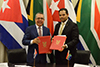 Deputy Minister Alvin Botes and First Deputy Minister, Medina González, of Cuba during the 15th Session of the Joint Consultative Mechanism between South Africa and Cuba, in Pretoria, South Africa, 5 September 2019.