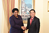 Bilateral Meeting between Deputy Minister Candith Mashego-Dlamini and the Senior Minister of State at the Ministry of Defence and the Ministry of Foreign Affairs, Dr Mohamad Maliki Bin Osman, of Singapore, Table Bay Hotel, Cape Town, South Africa, 5 September 2019.