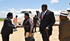 Deputy Minister Candith Mashego-Dlamini arrives in Juba, South Sudan; where she is received by Deputy Minister of Foreign Affairs and International Cooperation, Deng Dau Deng Malek, 7 August 2019.
