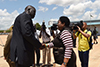 Deputy Minister Candith Mashego-Dlamini arrives in Juba, South Sudan; where she is received by Deputy Minister of Foreign Affairs and International Cooperation, Deng Dau Deng Malek, 7 August 2019.