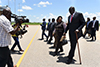 Deputy Minister Candith Mashego-Dlamini arrives in Juba, South Sudan; where she is received by Deputy Minister of Foreign Affairs and International Cooperation, Deng Dau Deng Malek, 7 August 2019.