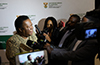 Minister Naledi Pandor addresses the media after the Heads of Mission Meeting, Pretoria, OR Tambo Building, Pretoria, South Africa, 9 September 2019.