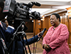 Minister Naledi Pandor during a media interview with the Department of International Relations and Cooperation UBUNTU Radio, upon the conclusion of the Third Formal Meeting of the Brazil, Russia, India, China and South Africa (BRICS) Ministers of Foreign Affairs/International Relations, Rio De Janeiro, Brazil, 26 July 2019.