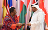 Minister Naledi Pandor presents South Africa’s Handing Over Report to the Minister of State, Mr Ahmed Al Sayegh, of the United Arab Emirates, at the 19th Indian Ocean Rim Association (IORA) Council of Ministers Meeting, Abu Dhabi, United Arab Emirates, 7 November 2019.
