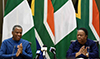 Minister Naledi Pandor and the Minister of Foreign Affairs, Mr Geoffrey Onyeama, of Nigeria at the Ninth Ministerial Session of the Bi-National Commission between the Republic of South Africa and the Federal Republic of Nigeria, Pretoria, South Africa, 2 October 2019.