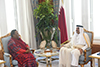 Meeting between Minister Naledi Pandor and Sheikh Tamim bin Hamad Al Thani, Emir of Qatar, Doha, Qatar, 15 October 2019.