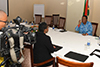 Minister Naledi Pandor, being interviewed ahead of the 21st Meeting of the Southern African Development Community (SADC) Ministerial Committee of the Organ (MCO) on Politics, Defence and Security Cooperation, Lusaka, Republic of Zambia, 19 July 2019.