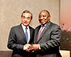 Courtesy call on President Cyril Ramaphosa by the Minister of Foreign Affairs of China, Mr Wang Yi, Southern Sun Elangeni Hotel, Durban, South Africa, 18 October 2019.