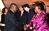 President Cyril Ramaphosa and Dr Tshepo Motsepe arrive in Kansai International Airport, Osaka Japan, 27 June 2019.