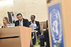 Deputy Minister Alvin Botes delivers a National Statement during the Annual High Level Panel on Human Rights Mainstreaming under the theme: "Thirty years of implementation of the Convention on the Rights of the Child: Challenges and Opportunities", at the High-Level Segment of the 43rd Session of the United Nations (UN) Human Rights Council, Geneva, Switzerland, 24 February 2020.