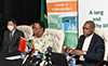 Minster Naledi Pandor and the Minister of Health, Dr Zwelini Mkhize, receive donations from the Government of the People’s Republic of China of Humanitarian Aid for COVID-19 to South Africa, OR Tambo International Airport, Kempton Park, South Africa, 14 April 2020.