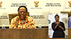 Minister Naledi Pandor and the Minister of Transport, Mr Fikile Mbalula, at Media Briefing to update Government’s Lockdown Intervention Measures on COVID-19, Pretoria, South Africa, 31 March 2020.