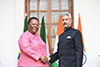Minister Naledi Pandor with the Minister of External Affairs of India, Dr S Jaishankar, during the 10th Session of the South Africa – India Joint Ministerial Commission (JMC), New Delhi, India, 17 January 2020.