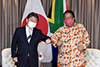 Minister Naledi Pandor hosts her Japanese counterpart, Minister Toshimitsu Motegi, for Bilateral Talks aimed at further strengthening South Africa – Japan relations, Pretoria, South Africa, 12 December 2020.