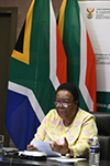 Minister Naledi Pandor leads a webinar commemorating the 75th anniversary of the formation of the United Nations (UN), Pretoria, South Africa, 30 October 2020.