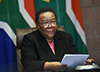 Minister Naledi Pandor leads a webinar on the impact of COVID-19 on the African continent, OR Tambo Building, Pretoria, South Africa, 28 May 2020.