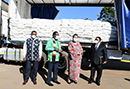 Minister Naledi Pandor hands over tonnes of maize meal, Harare, Republic of Zimbabwe, 25 May 2021.